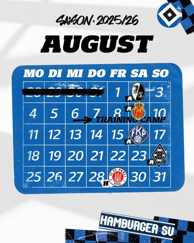 漢堡8月賽程，新季期待，德甲就緒！